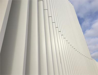 Vertical Fins installed at 160 Leroy Street. 